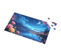 Lot de 500 panneaux de bar vintage Magical Night By The Lake avec des fleurs - Puzzle Man Cave Bar Stuff pour chambre de garçon