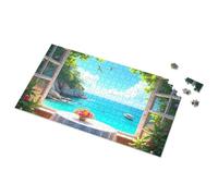 Lot de 500 panneaux décoratifs pour bar, vue sur la mer depuis la fenêtre, puzzle amusant pour décoration de grotte d'homme
