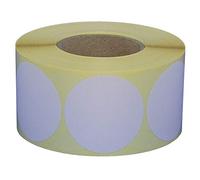 Lot de 500 pastilles adhésives sur rouleau/diamètre 80 mm (blanc, adhésif permanent)