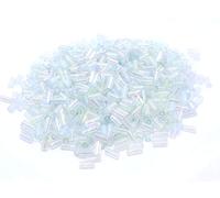 LOT DE 500 PERLES DE ROCAILLE TUBE TRANSPARENT AVEC REFLETS MULTICOLORES 5 mm - CREATION DIY