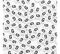 Lot de 500 perles en acrylique avec lettre G pour la fabrication de bijoux - 7 x 4 mm
