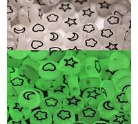 Lot de 500 perles phosphorescentes en acrylique pour bracelets d'amitié, fabrication de bijoux - 4 x 7 mm