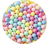 Lot de 500 perles rondes en acrylique de 8 mm, m lange lisse de couleurs AB, boules en acrylique, perles en gomme, perles en r sine plastique, po