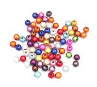 Lot de 500 perles rondes en acrylique pour marquage de bijoux, bracelets, colliers, breloques, bijoux (diamètre de l'article : 6 mm-200 pièces)