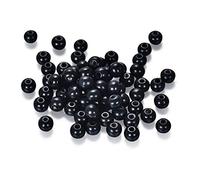 Lot de 500 perles rondes en bois teintées de 8 mm pour la fabrication de bijoux et de bracelets (trou de 2 mm)