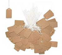 Lot de 500 petites étiquettes de prix en papier kraft avec ficelle Marron 26 x 15 mm
