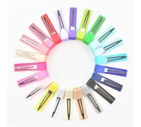 Lot de 500 pinces crocodiles partiellement doublées de ruban - Pinces à une seule broche 45 mm for cheveux à faire soi-même