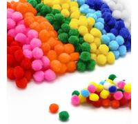 Lot de 500 pompons colorés de 10 mm - Mini boules de feutre - Boules moelleuses - Multicolores - Bricolage créatif pour décoration de fête, guirlandes, pompons - Accessoires pour cheveux