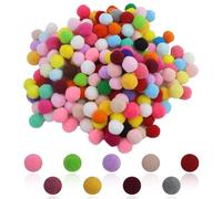 Lot de 500 pompons colorés pour bricolage - 20 à 25 mm - Boules en feutre multicolores - Petits pompons - Lot de mini pompons multicolores - Pompons pour enfants et adultes - Décoration, couture