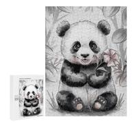 Lot de 500 puzzles mignons Panda avec fleur pour adultes, décoration murale, cadeau pour toute la famille