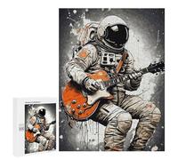 Lot de 500 puzzles pour adolescents Astronaut Guitar Music Puzzle Jeux familiaux Assemblage de motifs Anniversaire et Noël 500 pièces