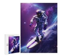 Lot de 500 puzzles pour adolescents Astronaut Surfing Galaxy Puzzle Jeu d'ingéniosité Soulagement de stress avec 500 pièces