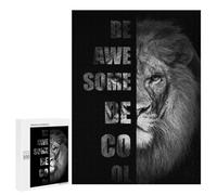 Lot de 500 puzzles pour adolescents Lion Be Awesome Be Cool Puzzle pour adultes Jeu d'ingéniosité Décoration de la maison Cadeaux pour réduire le stress 500 pièces