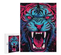Lot de 500 puzzles pour adolescents Néon Vintage Tiger Puzzles pour Adultes Jeux Relaxants Améliore la Mémoire Interaction Parents-Enfants 500 PCS