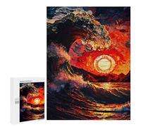 Lot de 500 puzzles pour adolescents Ocean Wave Sunset - 3 puzzles pour adultes, jeu familial, analyse et logique, soulagement du stress, cadeaux, 500 pièces