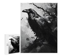 Lot de 500 puzzles pour adolescents The Raven Monochromatic pour adultes, jeux relaxants, améliore la mémoire interaction entre parents et enfants 500 pièces