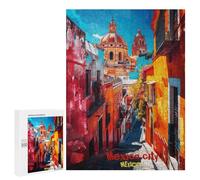 Lot de 500 puzzles pour adultes Mexico City Art Puzzles pour adultes Jouets de bricolage Analyse et logique Cadeaux uniques pour anniversaire et Noël 500 pièces