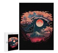 Lot de 500 puzzles pour adultes Night Fuji Mountain Puzzle pour adultes - Jeu de main - Découpe précise - Interaction entre parents et enfants - 500 pièces