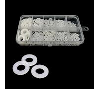 Lot de 500 rondelles plates en nylon blanc - 500 pièces - 100 pièces en plastique nylon blanc - Convient pour la maison, l'automobile et la marine