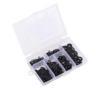 Lot de 500 Rondelles Plates Nylon M2 - M6, Ensemble Varié avec Boîte de Rangement - Résistance Durable, Protection Antivibration, Pour Bricolage et Réparations (Noire)
