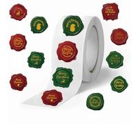 Lot de 500 rouleaux de ruban adhésif de Noël créatif pour enveloppes littéraires, autocollants décoratifs imperméables pour lettres, emballages cadeaux, livrets et travaux manuels de vacances