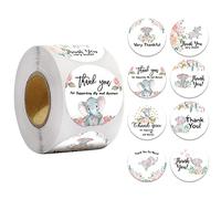 Lot de 500 rouleaux d'étiquettes autocollantes « Thank You Very Much for Help » - Papier cadeau pour carte cadeau, biscuits, sac à bonbons - 2,5 cm - Motif 8 motifs