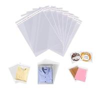 Lot de 500 sachets en plastique transparent avec rabat - En polypropylène - Avec fermeture adhésive - 14 x 24 cm
