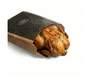 Lot de 500 Sacs Poulet Rôti XL & Poularde Ingraissables - 20+7x35 cm - Papier Alimentaire Décoré Rôtisserie - Sachet Anti-Fuite Maintien au Chaud pour Boucherie, Traiteur et Vente à Emporter