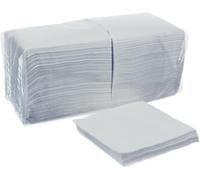 Lot de 500 serviettes en papier de qualité supérieure - 330 x 330 mm - 1 couche - Pliées en 4 - Blanches - 33 x 33 cm