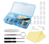 Lot de 500 tournevis de réparation de lunettes - Mini tournevis, écrous, coussinets nasaux en silicone, pincettes, assortiment de nettoyage de lunettes