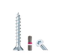 Lot de 500 vis à bois ASSY | Acier CSMP galvanisé | Filetage complet 4,5 x 30 | Tête fraisée RW | 500 pièces avec embout