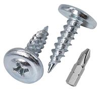 Lot de 500 vis à bois en acier zingué 4,5 x 16 mm, vis en métal, tête bombée modifiée, auto-taraudeuse (500, 4,5 x 16 mm)