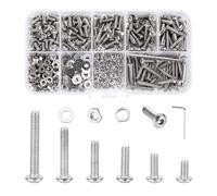 Lot de 500 vis et écrous M3 à tête hexagonale en acier inoxydable M3 x 6, 8, 10, 12, 16, 20 avec clé hexagonale