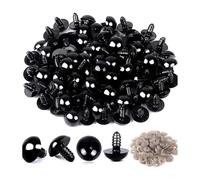 Lot de 500 yeux de sécurité en plastique pour loisirs créatifs, loisirs créatifs, loisirs créatifs, loisirs créatifs, décorations d'Halloween - 6 mm, 8 mm, 10 mm, 12 mm, 14 mm - Noir