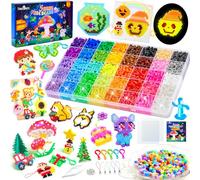 Lot de 5000 perles à repasser de 5 mm avec 40 couleurs, perles à repasser lumineuses et perles pailletées, plaques, kit créatif pour enfants à partir de 3 ans