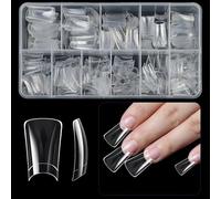 Lot de 504 faux ongles à presser en forme de canard transparent pour faux ongles courbés