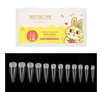 Lot de 504 faux ongles à presser pour faux ongles - Système d'extension de cercueil - Couverture complète - Conseils courts - Doux - Pour ongles en acrylique - Kit professionnel complet