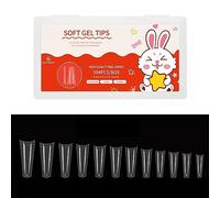 Lot de 504 faux ongles à presser pré-formés en acrylique transparent réutilisable pour salon, maison, bricolage, professionnel et personnel