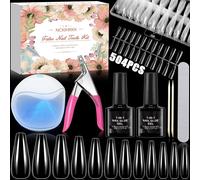 Lot De 504 Faux Ongles En Gel Et Colle,12 Tailles,Faux Ongles,Transparents,Avec Mini Lampe À Ongles,Lime À Ongles