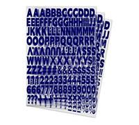 Lot de 504 lettres et chiffres thermocollants de 2.5 cm,Lettres de l'alphabet et chiffres,Tissu vinyle,Lettres de sport,Pour t-shirts, vêtements, slogan,5 couleurs en option,Bleu