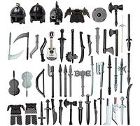 Lot de 51 blocs de construction 3D médiéval de Rome - Égypte - Casque | Pièces d'armes militaires anciennes, compatibles avec les figurines de petites pierres courantes
