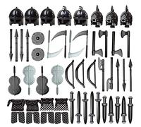 Lot de 51 blocs de construction 3D médiéval de Rome - Égypte - Casque | Pièces d'armes militaires anciennes, compatibles avec les figurines de petites pierres courantes