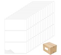 Lot de 51 grandes étiquettes autocollantes blanches imperméables 102 x 51 mm, 17 feuilles, 3 étiquettes par feuille pour bureau, cuisine, supermarché, laboratoire