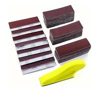 Lot de 51 micro-outils de ponçage pour bois, outils de ponçage à poignée détaillée avec grain 80/120/180/240/400 pour les bricoleurs, les espaces étroits, le polissage (rouge)