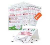 Lot de 51 pièges à cafards adhésifs efficaces | Piège à cafards universel sans odeur et non toxique pour surveillance et lutte contre les cafards (17 feuilles de 3 pièges)