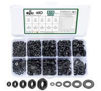 Lot de 510 écrous hexagonaux noirs M2 M3 M4 M5 M6 et rondelles plates pour vis : assortiment de 255 écrous autobloquants + 255 rondelles métalliques assorties, écrous hexagonaux et rondelles de