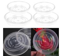 Lot de 510 soucoupes en plastique transparent pour plantes - Construction épaisse et robuste - Convient pour la pourriture des racines et protéger les surfaces de l'eau (25,4 cm, 5 pièces)