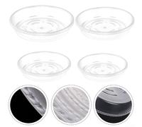 Lot de 510 soucoupes en plastique transparent pour plantes en pot, intérieur et extérieur, recueille l'excès d'eau et de terre (20,3 cm, 5 pièces)