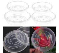 Lot de 510 soucoupes en plastique transparent pour plantes en pot, intérieur et extérieur, recueille l'excès d'eau et de terre (15,2/20,4/25,4/30,5 cm, 24 pièces)