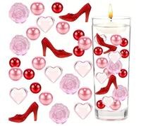 Lot de 5108 perles en gel à talons hauts pour bougies flottantes - Pour remplissage de vase - Pour la Saint-Valentin - Perles d'eau rouges pour centres de table - Perles en gel pour vases
